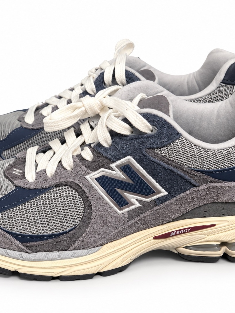 New Balance Gray and Navy Men’s Athletic Sneakers